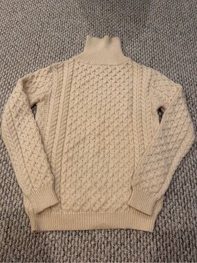 Inis Crafts Irish Merino Wool Cream Sweater Women’s Size S